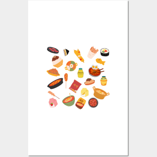 Korean foods Posters and Art